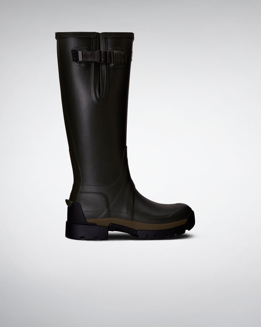 Womens Tall Rain Boots - Hunter Balmoral Side Adjustable 3Mm Neoprene (83HLDUOVR) - Dark Olive